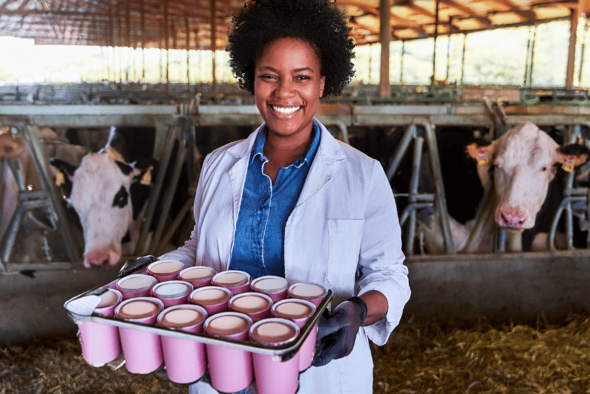 Yogurt and mala processing at farm